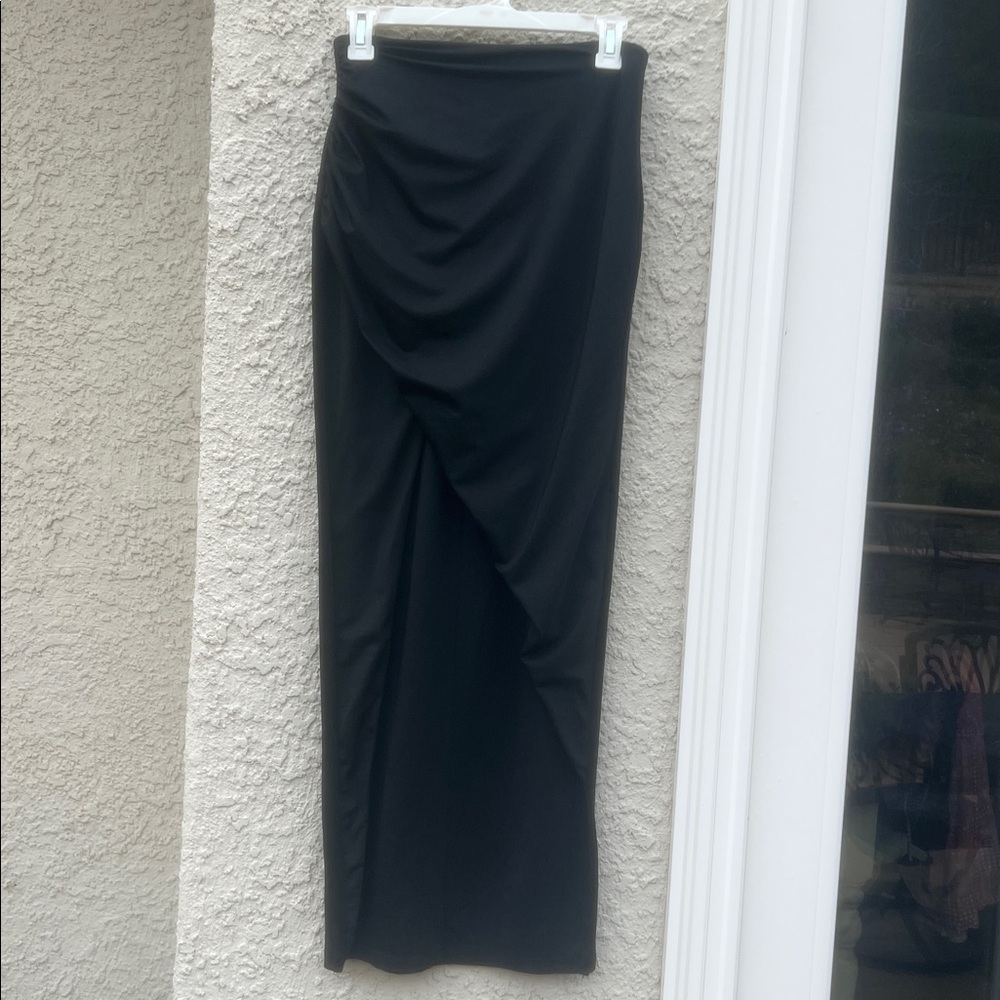 Superdown Wrap Front Black Maxi Skirt Women's Size S NWT